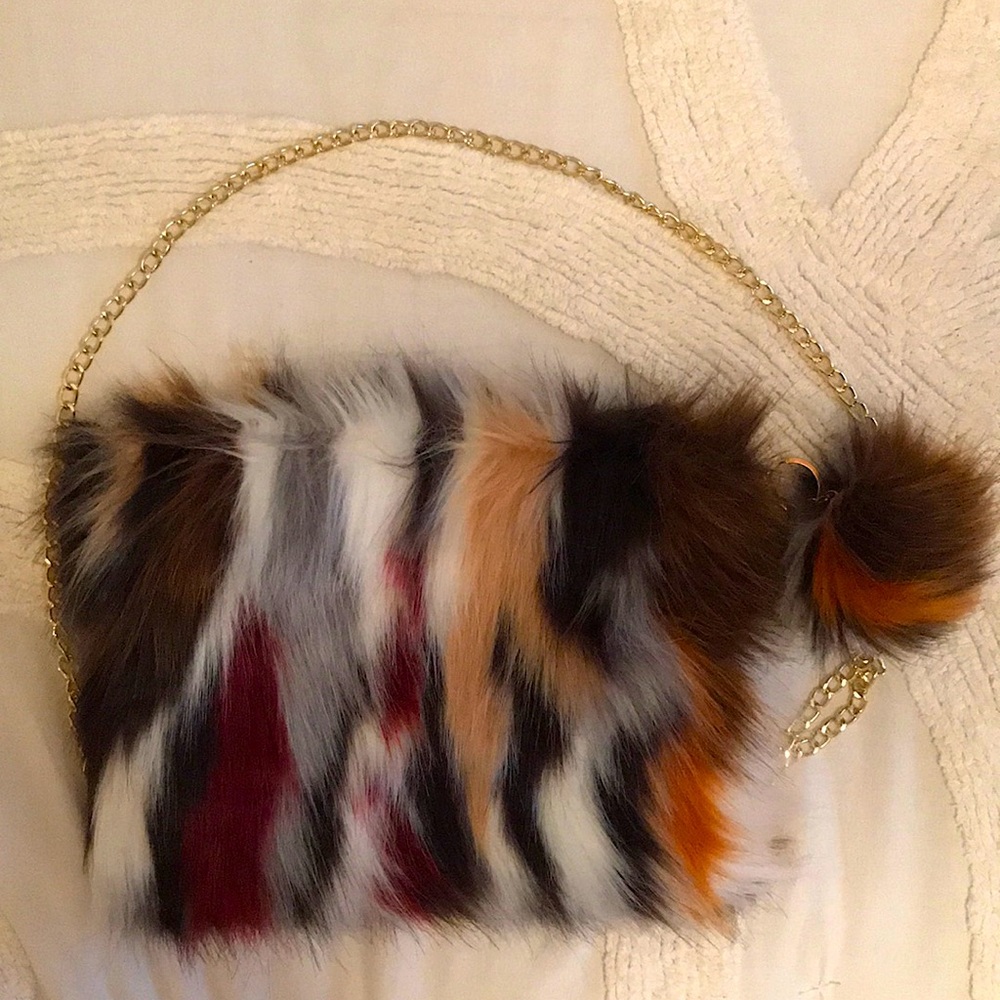 Faux Fur Multicolored Purse